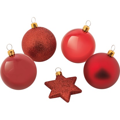 Palline di Natale Ø assortiti rosso 50 pz Palline di Natale Ø assortiti rosso 50 pz