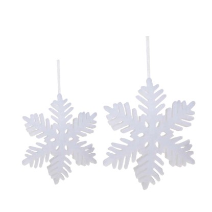 Pendagli per finstre con fiocchi di neve bianco 25 e 30 cm 2 pz Pendagli per finstre con fiocchi di neve bianco 25 e 30 cm 2 pz