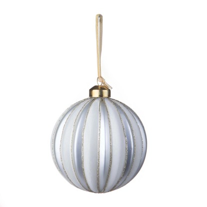 Pallina di Natale in vetro con spicchi velvet e champagne Ø 10 cm Pallina di Natale in vetro con spicchi velvet e champagne Ø 10 cm