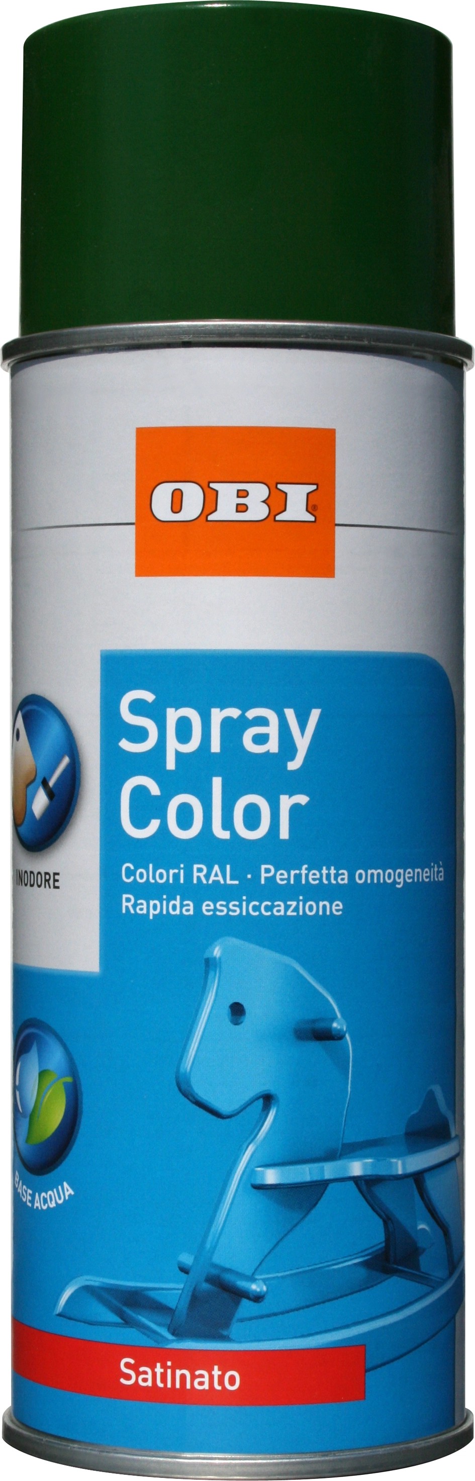 OBI Vernice Spray Color Satinata Base Acqua Verde Foglia 400 Ml OBI