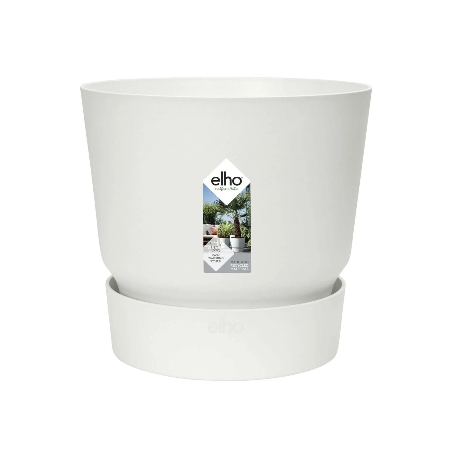 Vaso Elho Greenville Round Bianco Ø 19 x B 19 x H 18 cm esterno Vaso Elho Greenville Round Bianco Ø 19 x B 19 x H 18 cm esterno