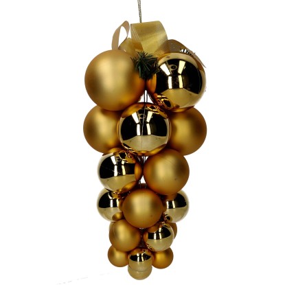 Pallina di Natale in plastica grappolo oro h35 cm Pallina di Natale in plastica grappolo oro h35 cm
