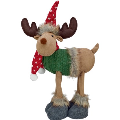 Renna Manuel in tessuto verde 26x16x52 cm Renna Manuel in tessuto verde 26x16x52 cm