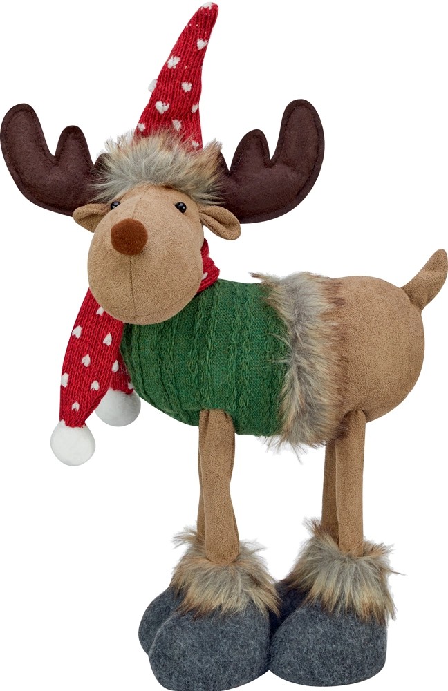 Renna Manuel in tessuto verde 26x16x52 cm Renna Manuel in tessuto verde 26x16x52 cm