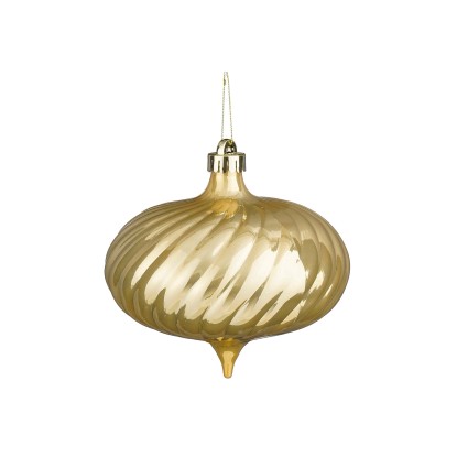Pendaglio di Natale in plastica Cipolla oro perla H13xØ14 cm Pendaglio di Natale in plastica Cipolla oro perla H13xØ14 cm