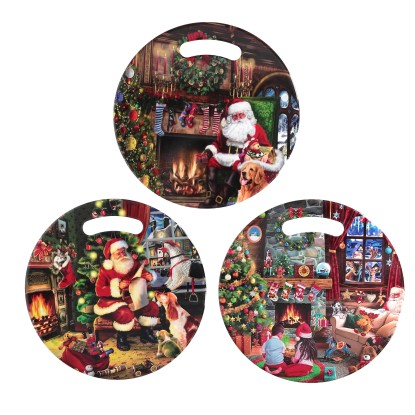 Mattonella in ceramica babbo natale 3 assortiti Ø20x1 cm Mattonella in ceramica babbo natale 3 assortiti Ø20x1 cm