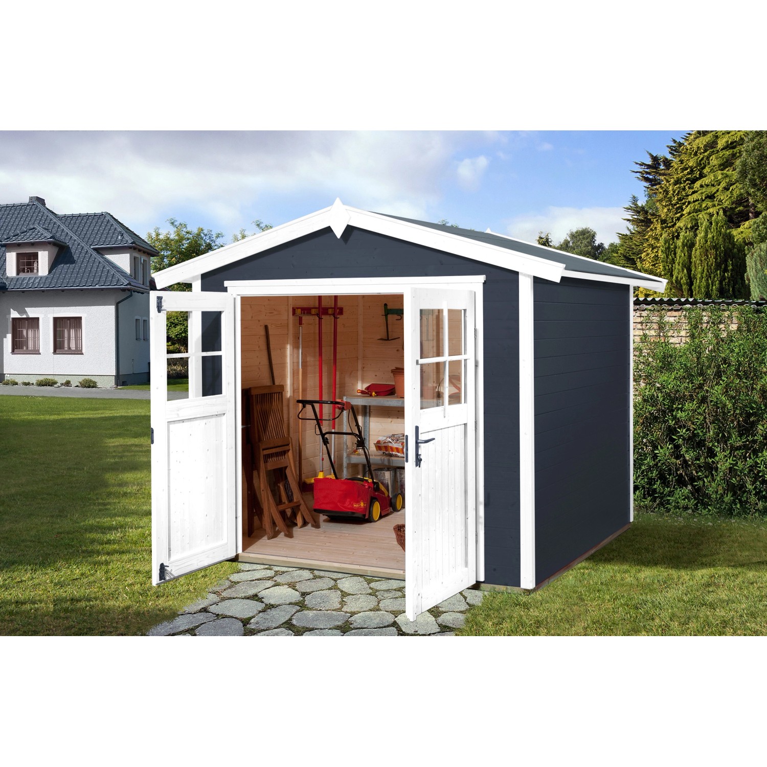 Casetta da giardino Weka 224 in legno 5,62 m² antracite Casetta da giardino Weka 224 in legno 5,62 m² antracite