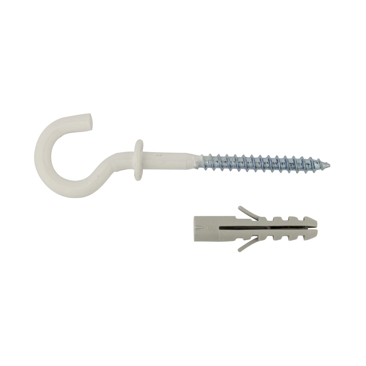 Occhiello aperto con tassello acciaio plastificato zincato e grigio 5x84 mm 4 pz Occhiello aperto con tassello acciaio plastificato zincato e grigio 5x84 mm 4 pz