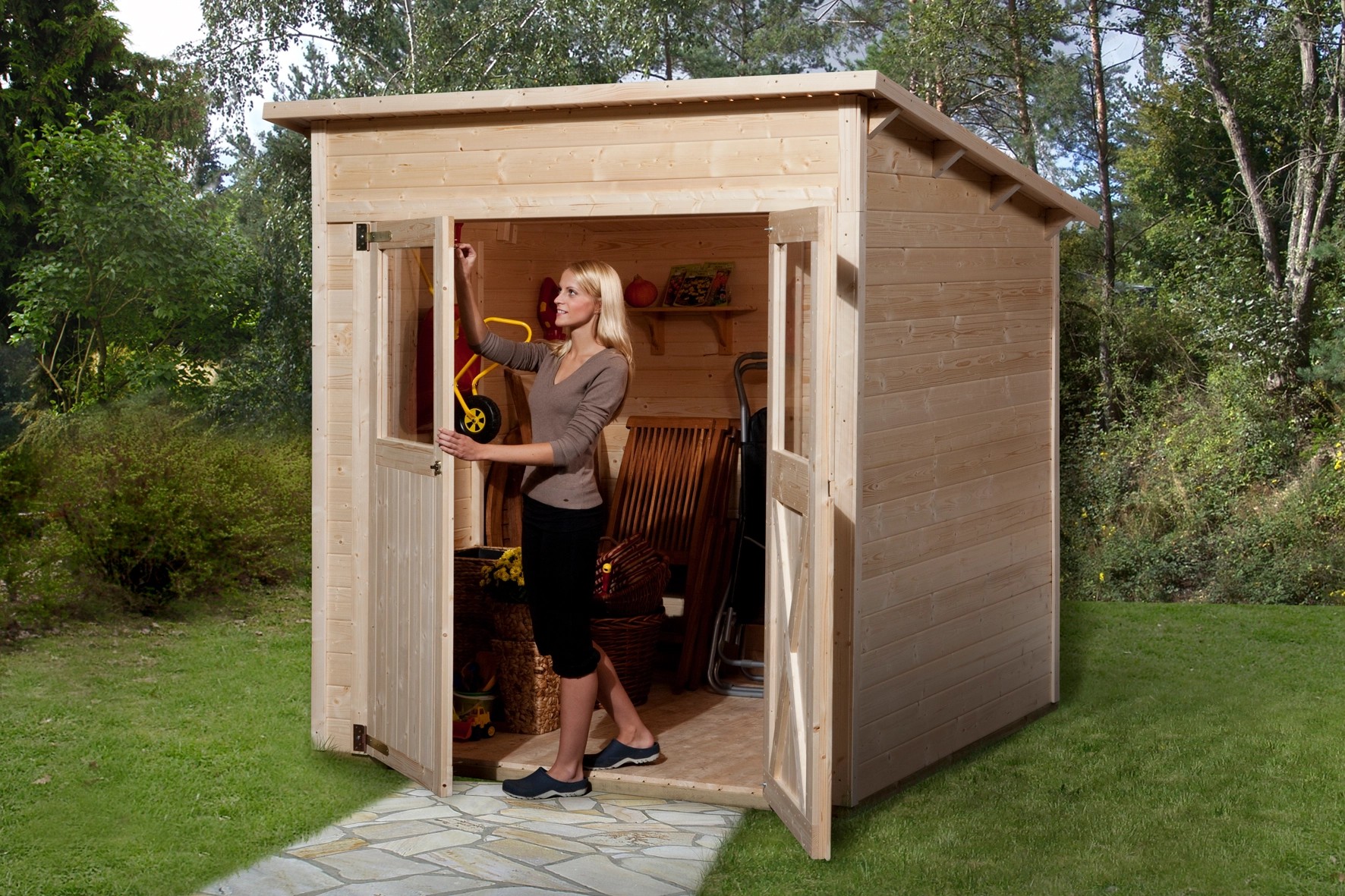 Casetta da giardino in legno Weka naturale 254x194 cm Casetta da giardino in legno Weka naturale 254x194 cm