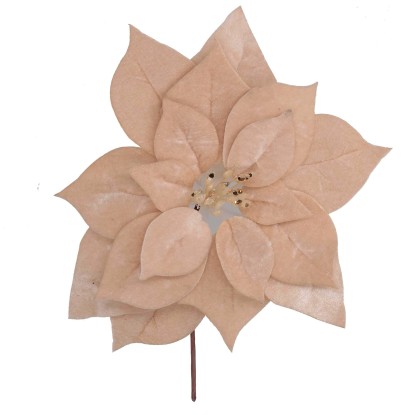 Fiore in tessuto velluto beige Ø24 m Fiore in tessuto velluto beige Ø24 m