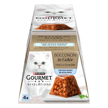 Cibo umido per gatti PURINA GOURMET Bocconcini in Gelée con Pesce bianco 4x57 g Cibo umido per gatti PURINA GOURMET Bocconcini in Gelée con Pesce bianco 4x57 g