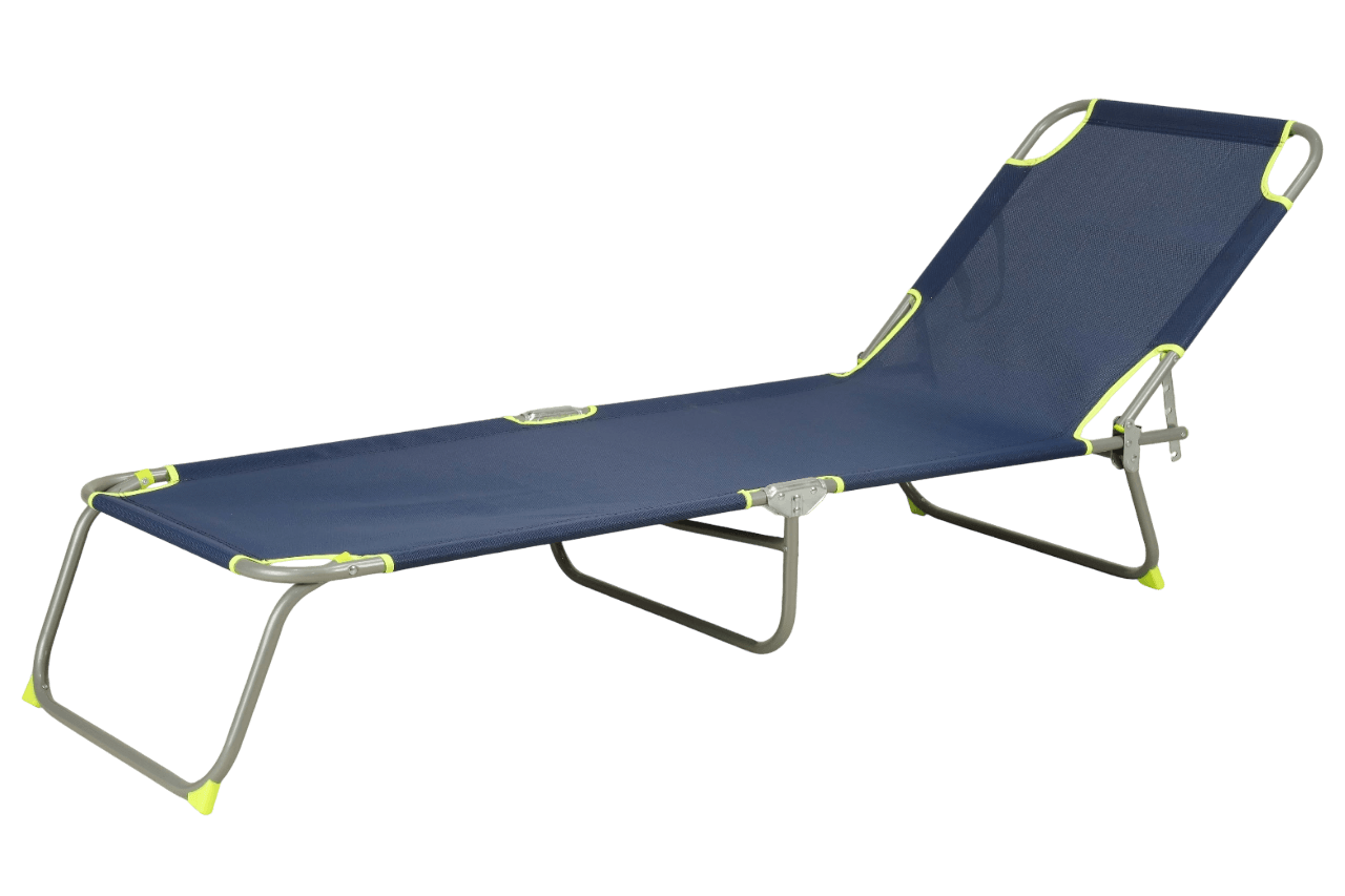 Lettino prendisole pieghevole acciaio e textilene 185x55 cm H 24 cm Lettino prendisole pieghevole acciaio e textilene 185x55 cm H 24 cm