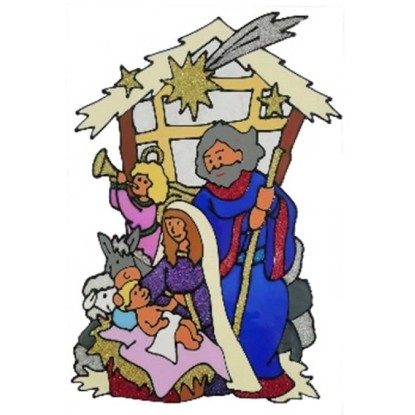Vetrofania decorativa in pvc con natività 30x40 cm Vetrofania decorativa in pvc con natività 30x40 cm