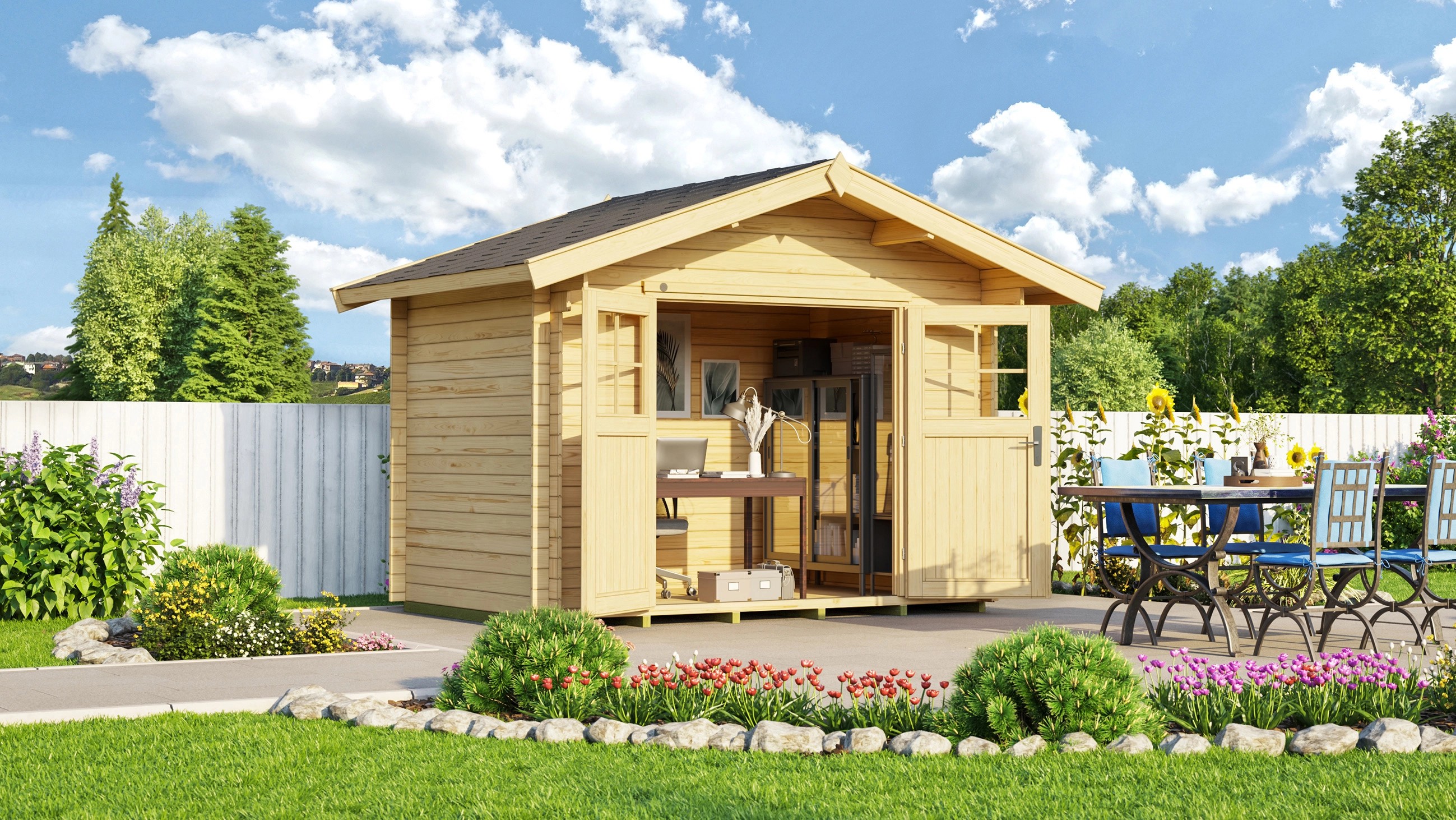 Casetta da giardino in legno Weka Premium28 DT naturale 7,5 m² Casetta da giardino in legno Weka Premium28 DT naturale 7,5 m²