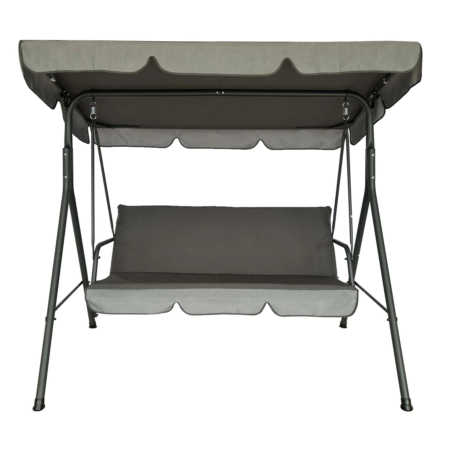 Dondolo a 3 posti in metallo e poliestere con cuscini 170x110xH151,5 cm Dondolo a 3 posti in metallo e poliestere con cuscini 170x110xH151,5 cm