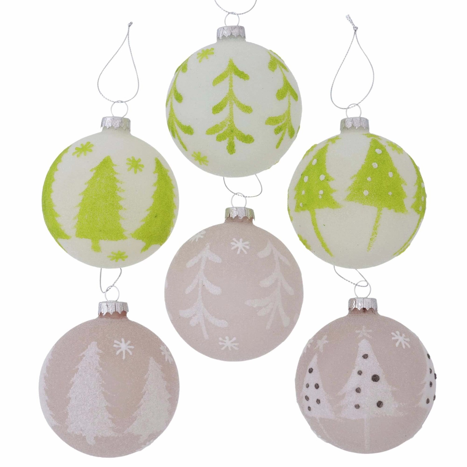 Pallina di Natale in vetro Sapina Ø 10 cm ghiaccio forme assortite Pallina di Natale in vetro Sapina Ø 10 cm ghiaccio forme assortite