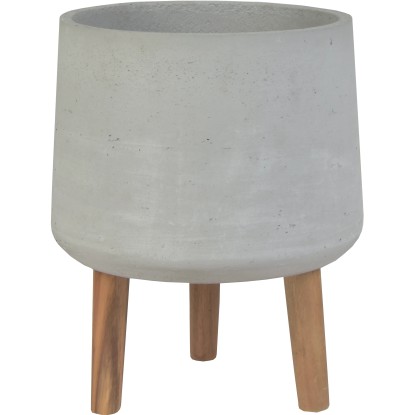 Vaso per piante in cemento grigio con treppiedi 28x28x34 cm Vaso per piante in cemento grigio con treppiedi 28x28x34 cm