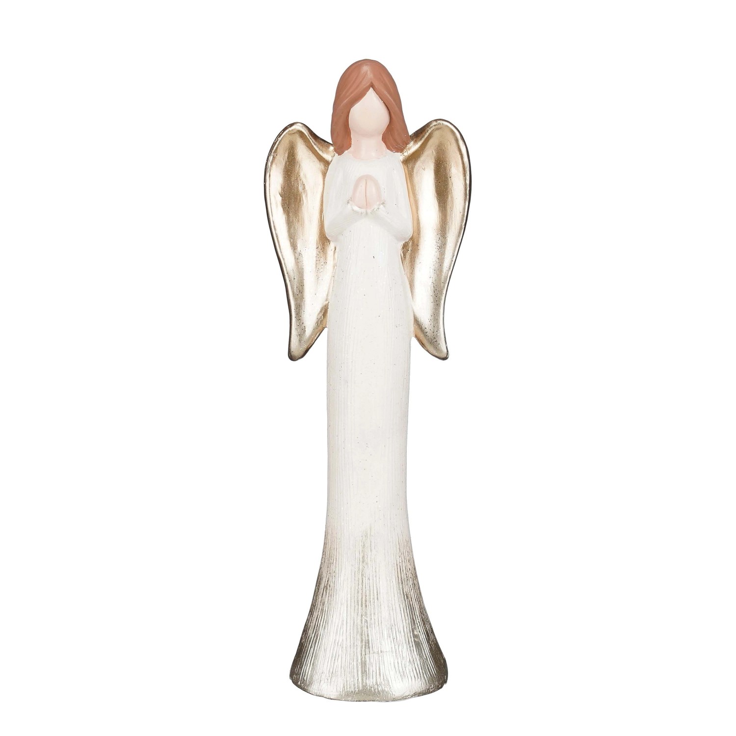 Angelo in ceramica 11,5x8,5xH3 cm bianco oro Angelo in ceramica 11,5x8,5xH3 cm bianco oro