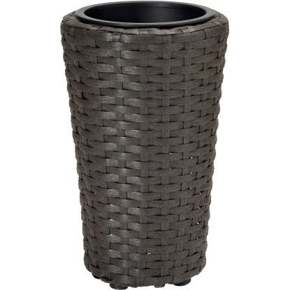 Fioriera intrecciata in plastica Ø 15 cm x 24 cm rotonda Fioriera intrecciata in plastica Ø 15 cm x 24 cm rotonda