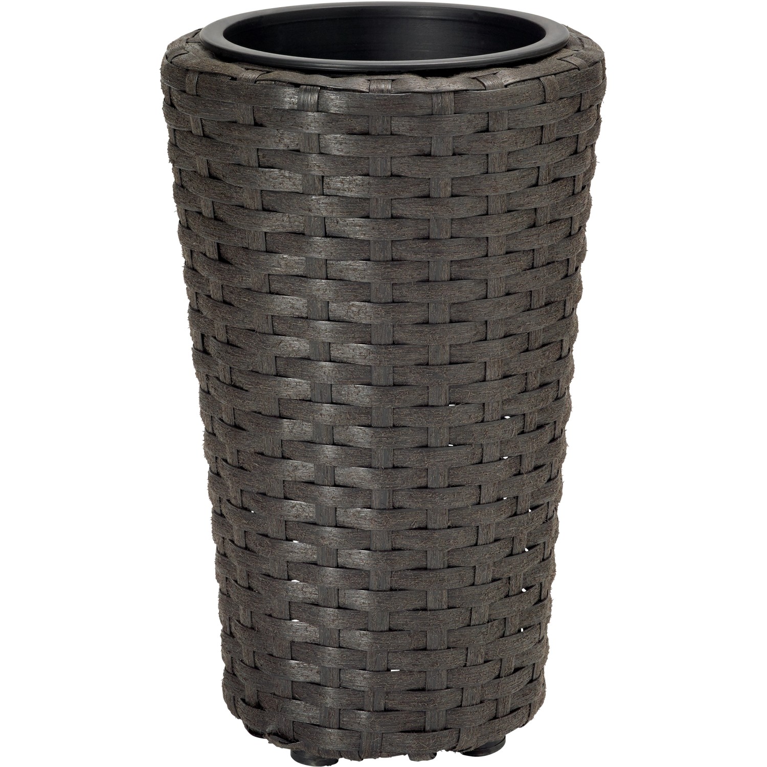 Fioriera intrecciata in plastica Ø 15 cm x 24 cm rotonda Fioriera intrecciata in plastica Ø 15 cm x 24 cm rotonda