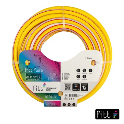 Tubo irrigazione rinforzato in maglia con spirale 25 m x Ø 15 mm giallo-rosso Tubo irrigazione rinforzato in maglia con spirale 25 m x Ø 15 mm giallo-rosso