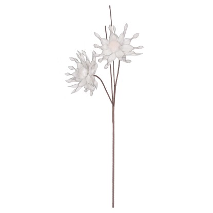 Fiore artificiale bianco e argento h101 cm Fiore artificiale bianco e argento h101 cm