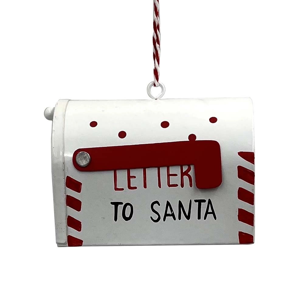 Pendaglio di Natale Casella postale bianco 10x6,5x5,5 cm Pendaglio di Natale Casella postale bianco 10x6,5x5,5 cm