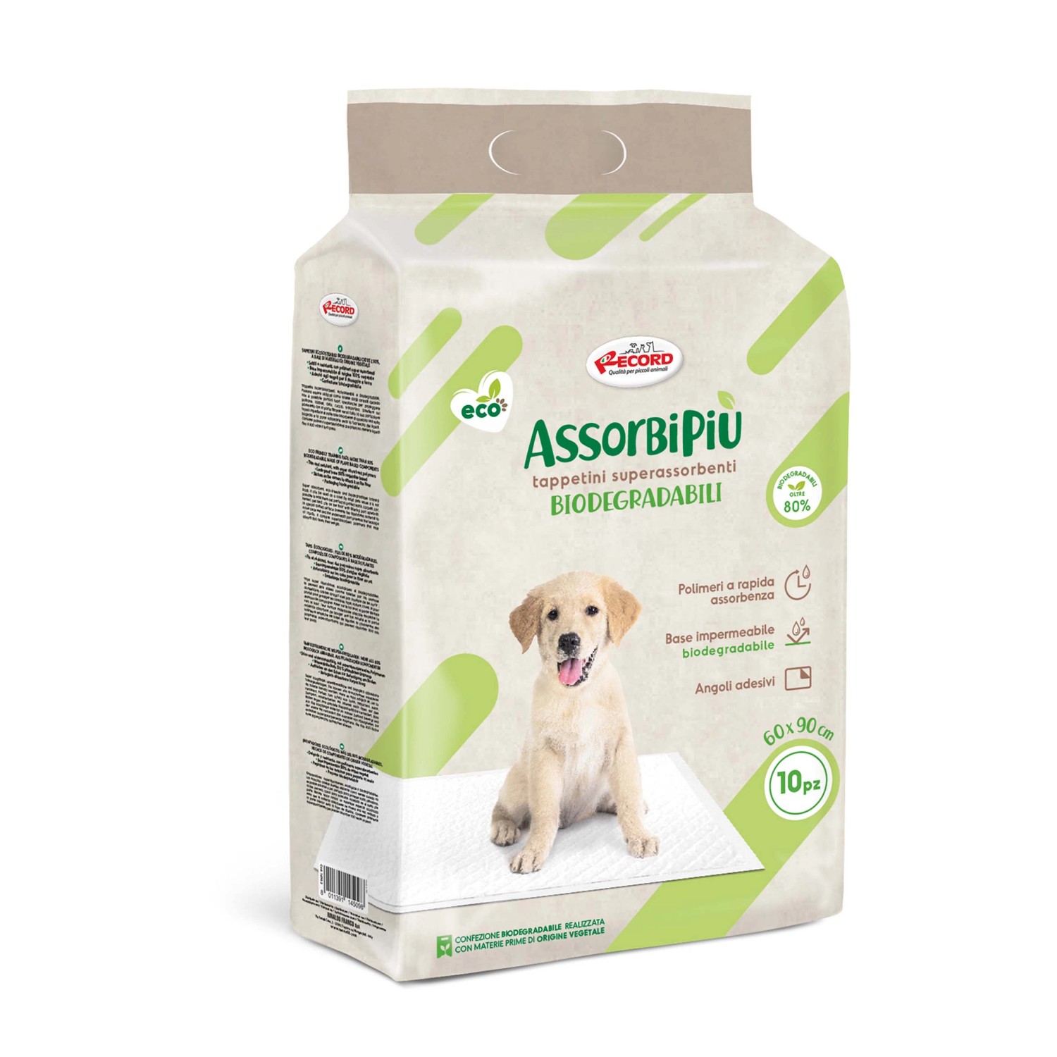 Tappetini assorbenti biodegradabili 90x60 cm 10 pz Tappetini assorbenti biodegradabili 90x60 cm 10 pz