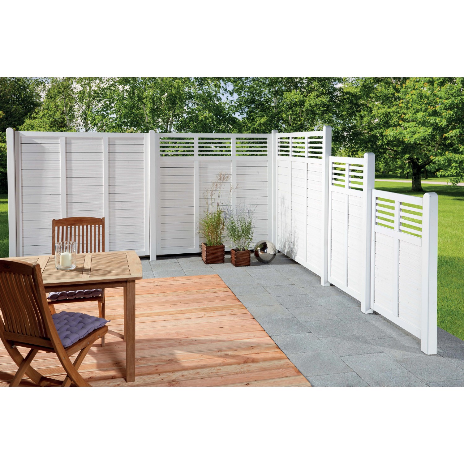 Recinzione Limone in legno cm 180 x 180 bianco Recinzione Limone in legno cm 180 x 180 bianco