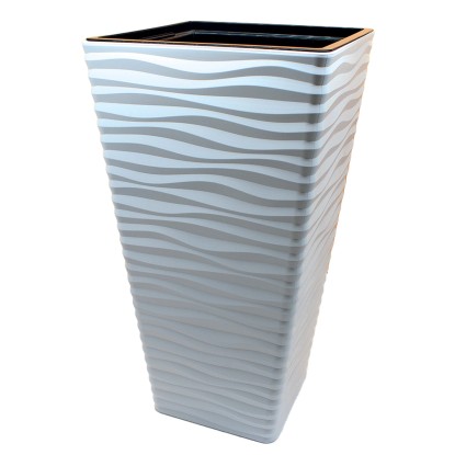 Vaso per piante in plastica Sahara dunes slim 64x35x35 cm bianco Vaso per piante in plastica Sahara dunes slim 64x35x35 cm bianco