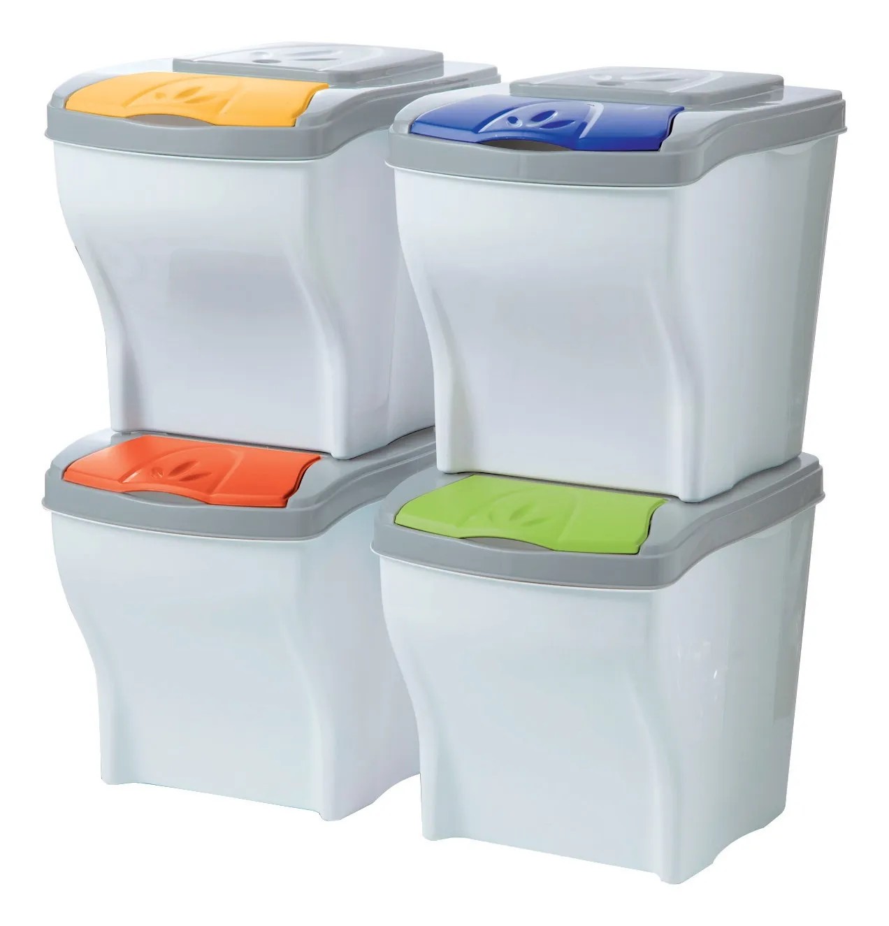 Set 4 pattumiere per raccolta differenziata Poker 80 l col assortiti Set 4 pattumiere per raccolta differenziata Poker 80 l col assortiti