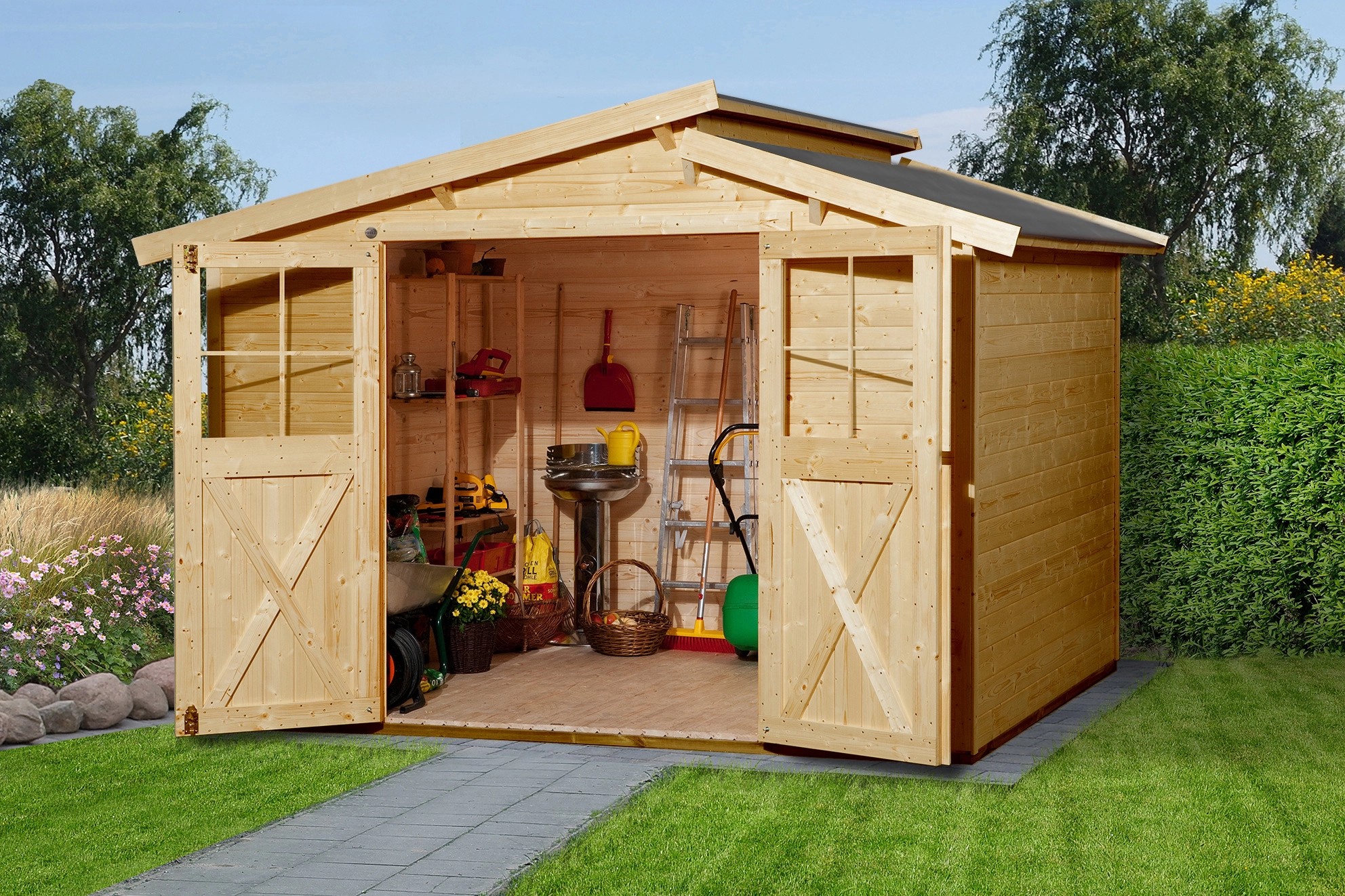 Casetta da giardino in legno Weka 323 3 naturale 5,8 m² Casetta da giardino in legno Weka 323 3 naturale 5,8 m²