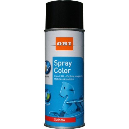 OBI Vernice Spray Color Satinata Base Acqua Nero Intenso 400 Ml OBI