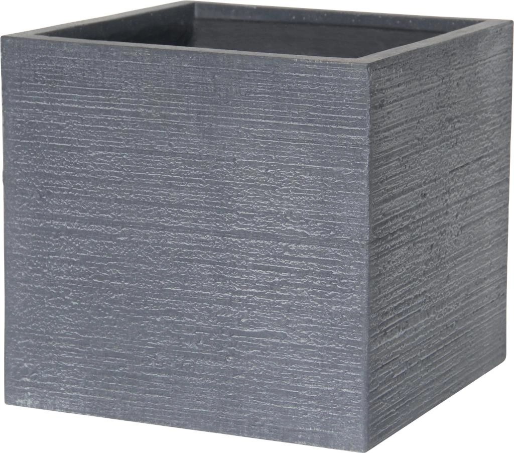 Vaso Ficonstone quadrato grigio scuro 21x21x19 cm Vaso Ficonstone quadrato grigio scuro 21x21x19 cm