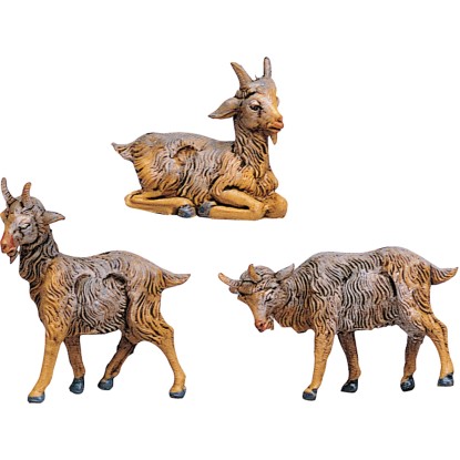 Caprette per presepe assortite effetto legno 9,5 cm Caprette per presepe assortite effetto legno 9,5 cm