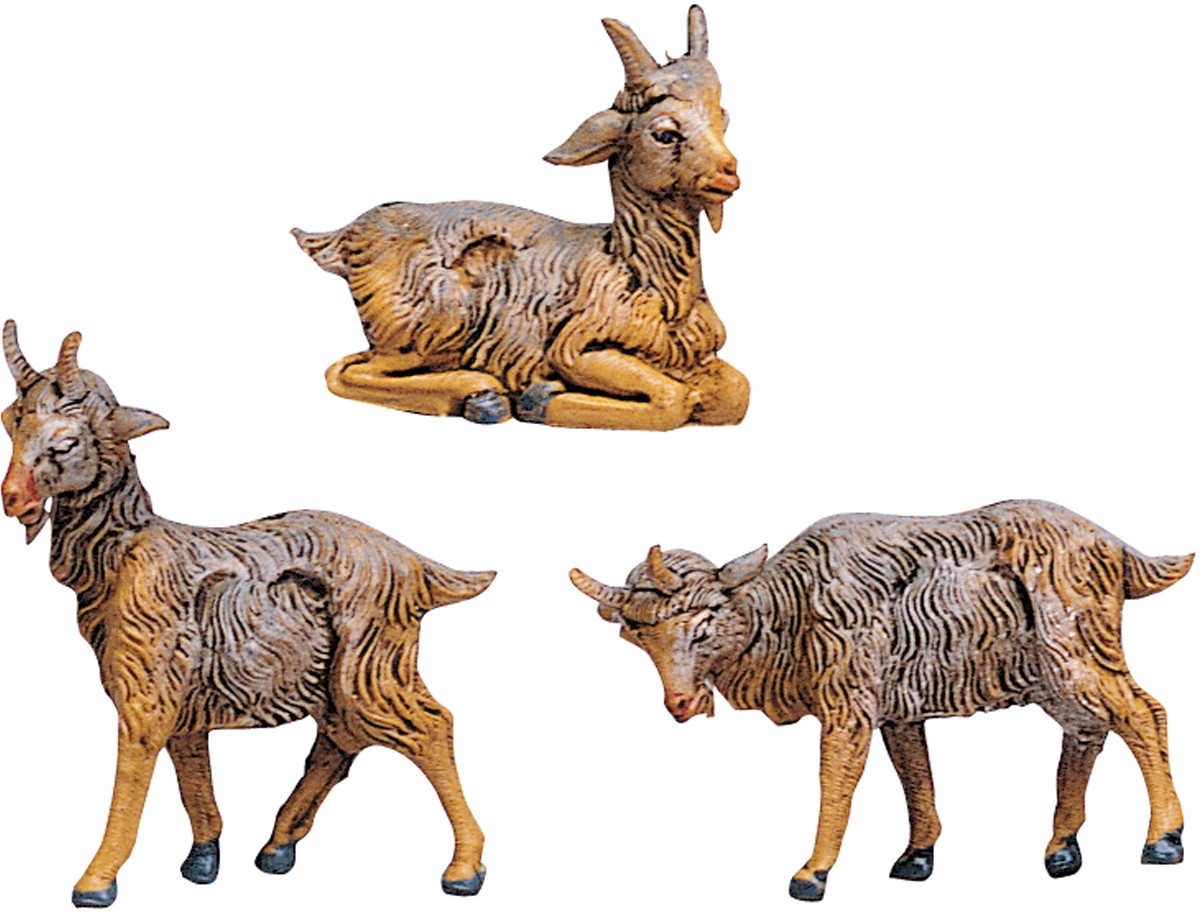 Caprette per presepe assortite effetto legno 9,5 cm Caprette per presepe assortite effetto legno 9,5 cm