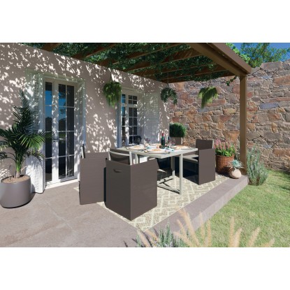 Set pranzo Palomas 5 pz in acciaio e textilene Set pranzo Palomas 5 pz in acciaio e textilene