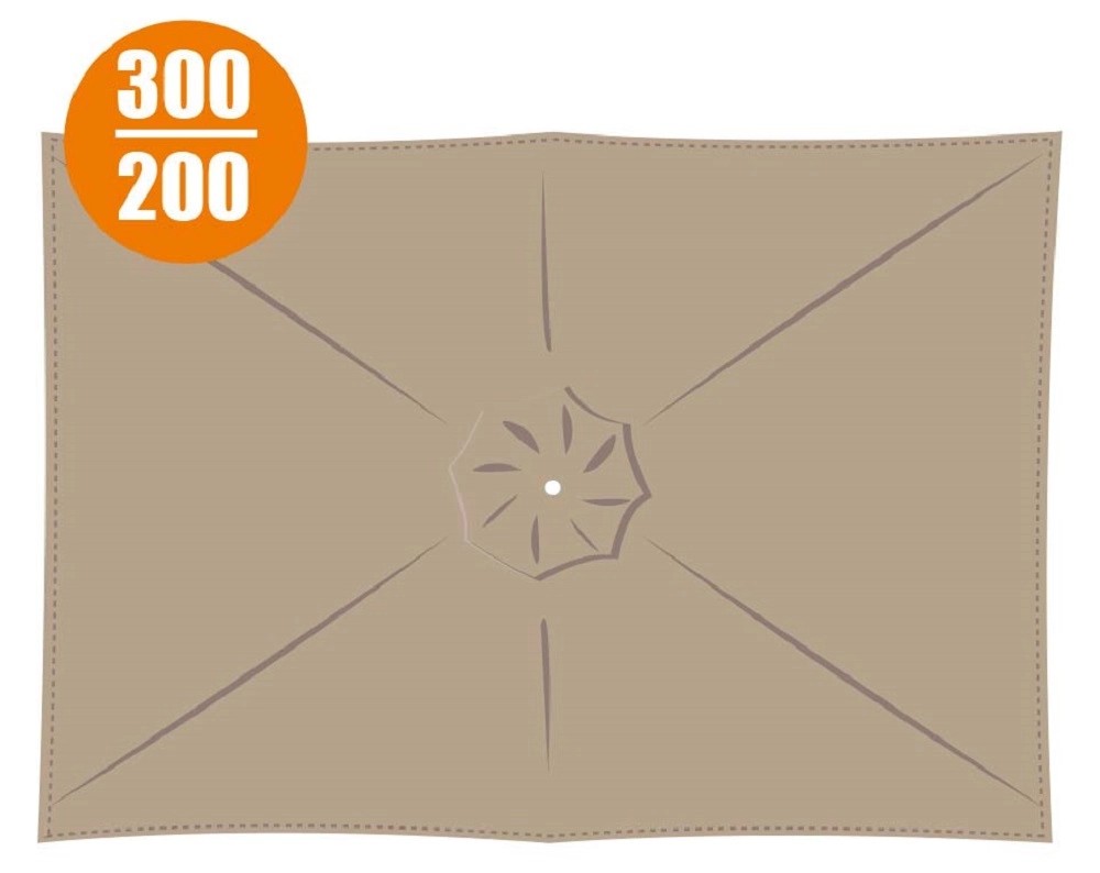 Copertura in poliestere 160gr ombrellone rettangolare 3x2m grigio marrone Copertura in poliestere 160gr ombrellone rettangolare 3x2m grigio marrone