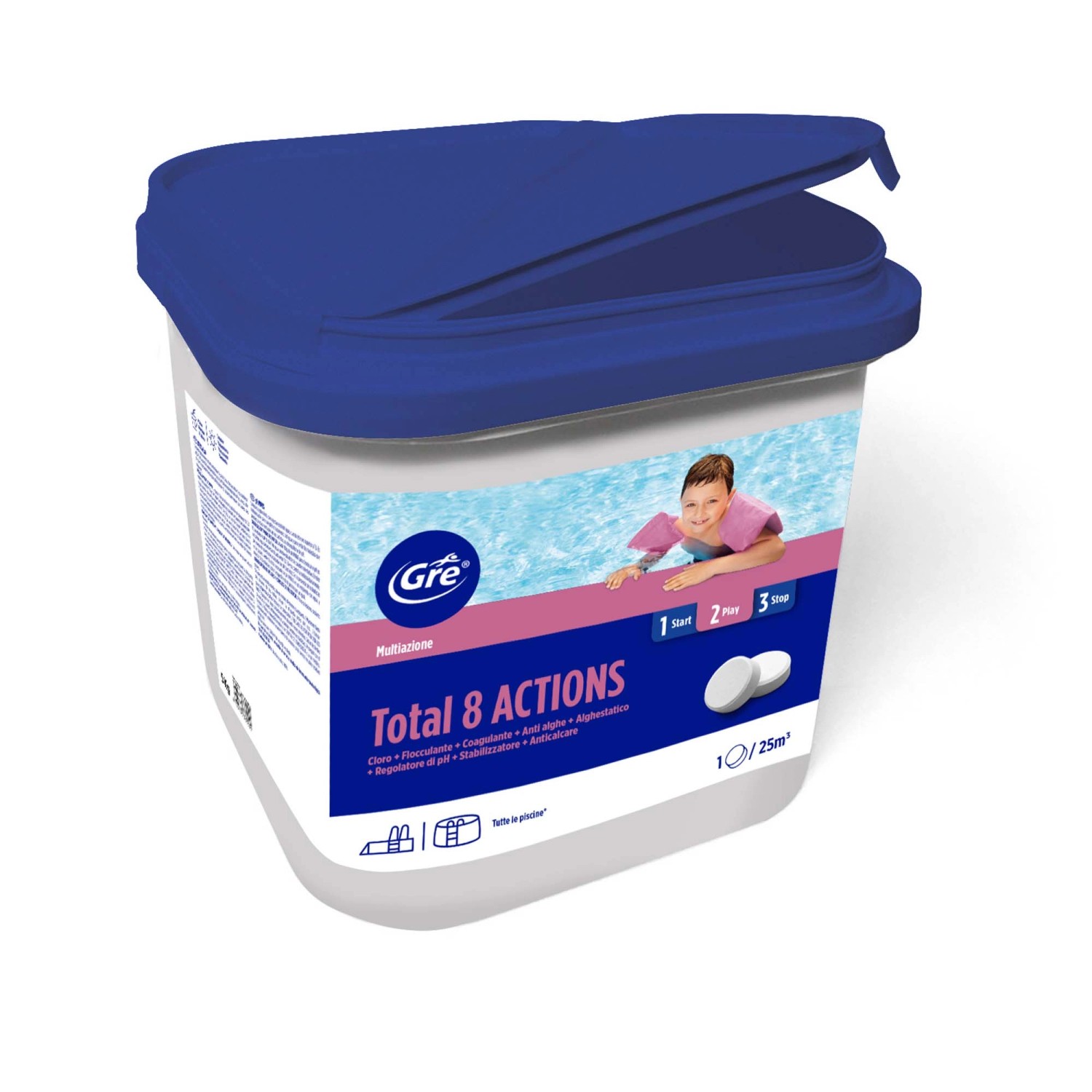 Trattamento 8 Azioni 5 kg tavolette da 250 g Trattamento 8 Azioni 5 kg tavolette da 250 g