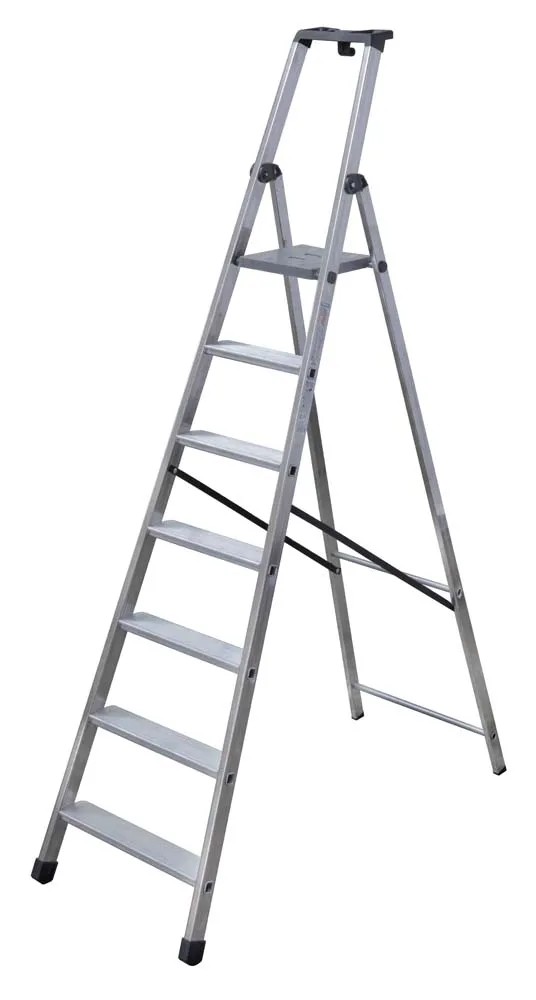 Scala domestica-professionale in alluminio PiùSu 7 gradini p/max 150 kg Scala domestica-professionale in alluminio PiùSu 7 gradini p/max 150 kg