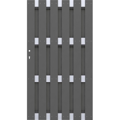 Cancello per recinzione frangivista Jumbo WPC antracite - alluminio 98x179 cm Cancello per recinzione frangivista Jumbo WPC antracite - alluminio 98x179 cm