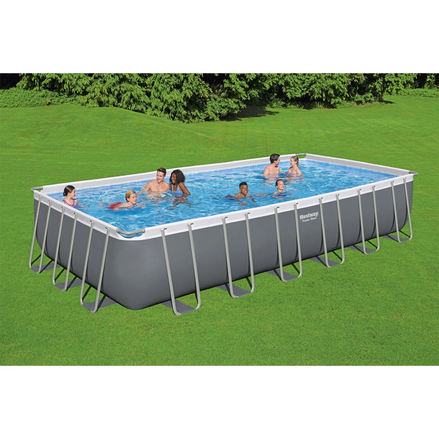 Piscina fuori terra tubolare in pvc/acciaio Bestway Pw SteelFrame 732x366x132 cm Piscina fuori terra tubolare in pvc/acciaio Bestway Pw SteelFrame 732x366x132 cm