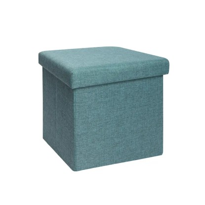 Pouf contenitore pieghevole tessuto verde 38x38 cm Pouf contenitore pieghevole tessuto verde 38x38 cm