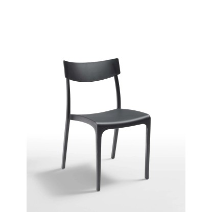 Sedia da giardino senza cuscino Provence in polipropilene grafite Sedia da giardino senza cuscino Provence in polipropilene grafite