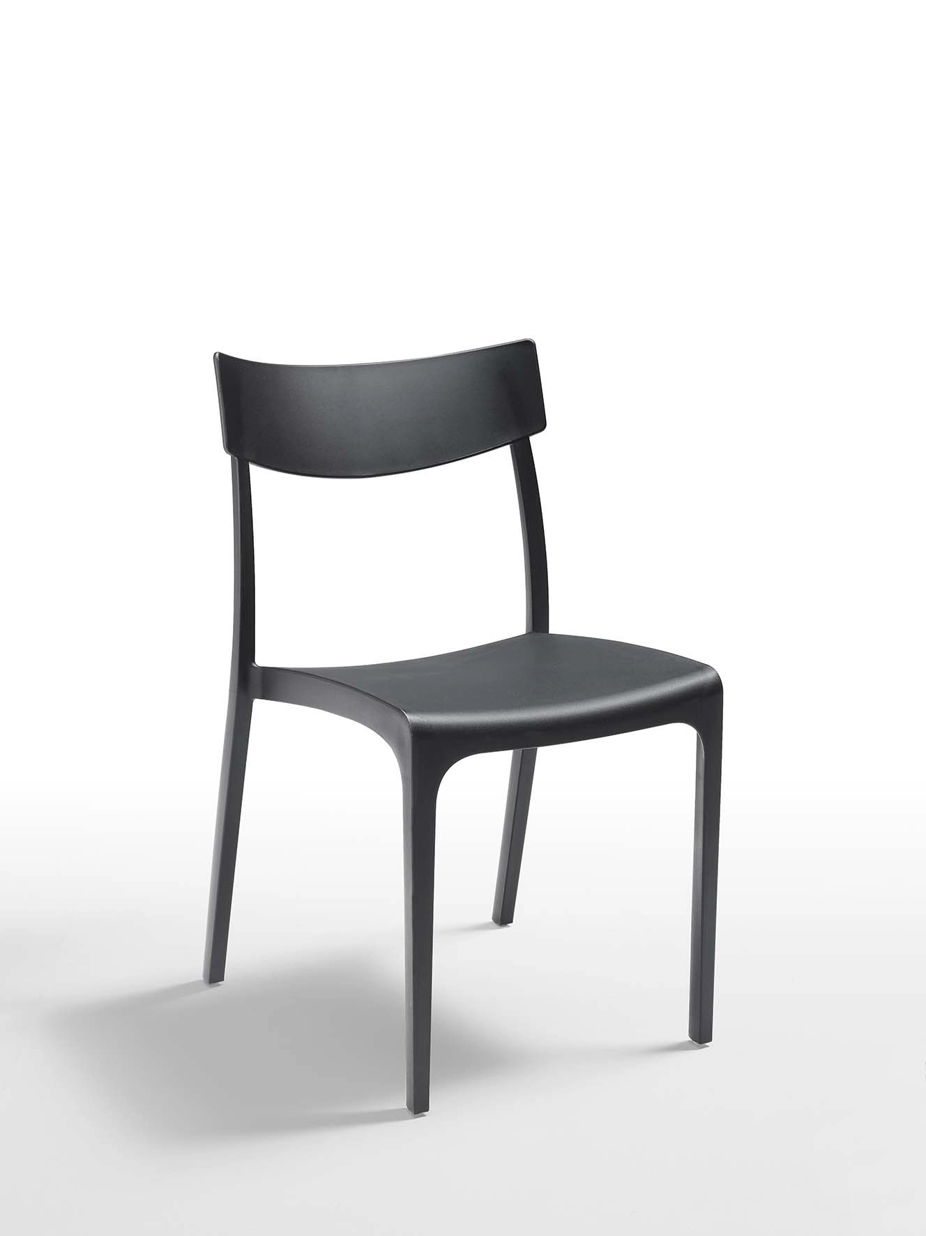 Sedia da giardino senza cuscino Provence in polipropilene grafite Sedia da giardino senza cuscino Provence in polipropilene grafite