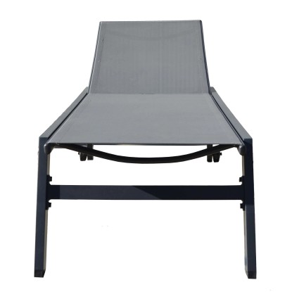 Lettino prendisole in alluminio e textilene antracite Lettino prendisole in alluminio e textilene antracite