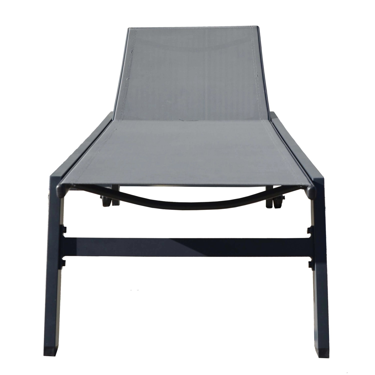 Lettino prendisole in alluminio e textilene antracite Lettino prendisole in alluminio e textilene antracite