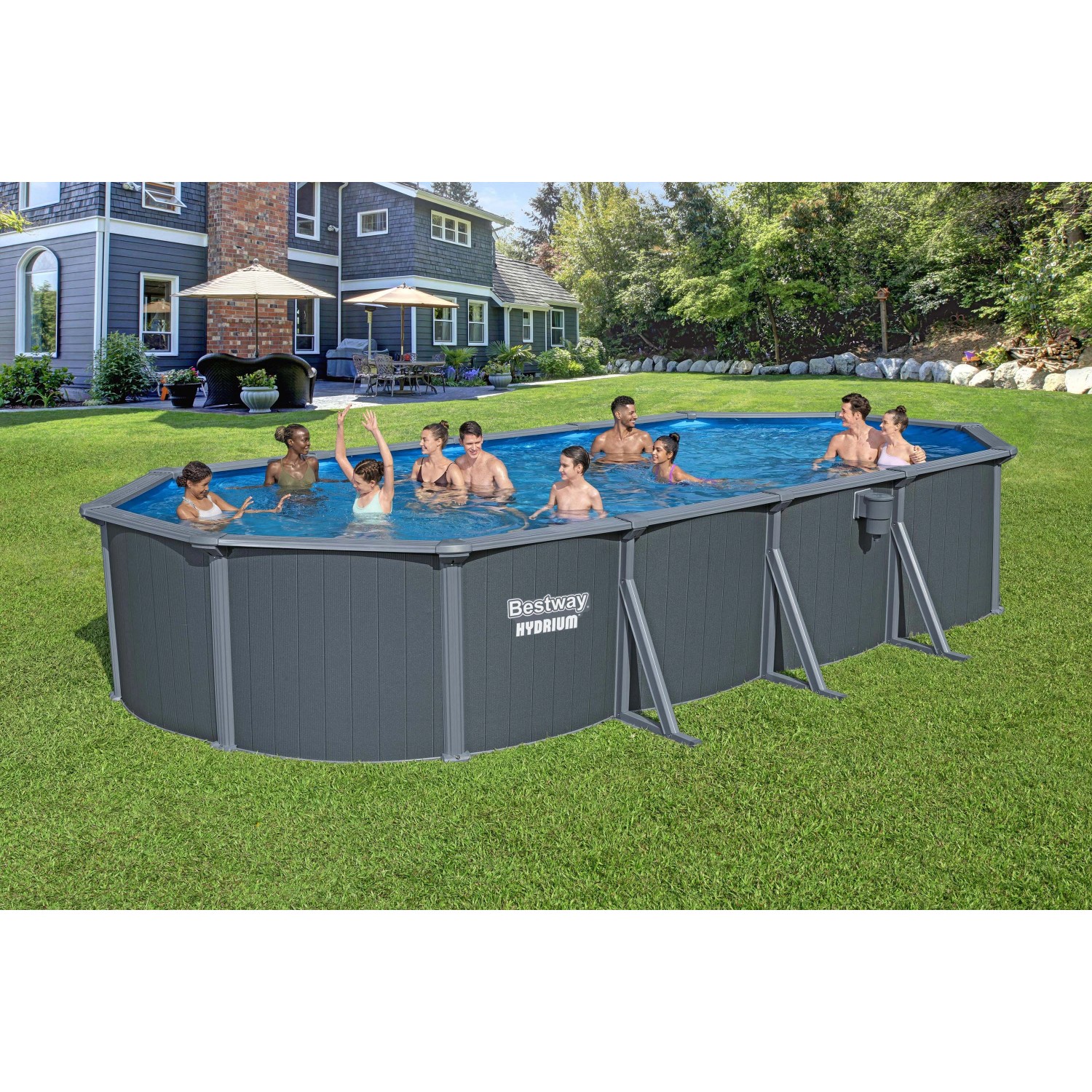 Piscina ovale Bestway® Hydrium - 6,10x3,66x1,22 m Piscina ovale Bestway® Hydrium - 6,10x3,66x1,22 m