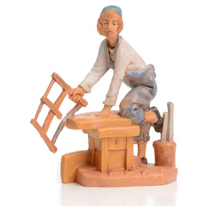 Falegname per presepe effetto legno 6,5 cm Falegname per presepe effetto legno 6,5 cm