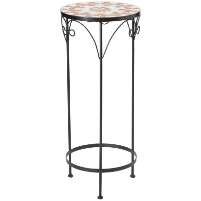 Sgabello portapiante con mosaico 70 cm marrone Sgabello portapiante con mosaico 70 cm marrone